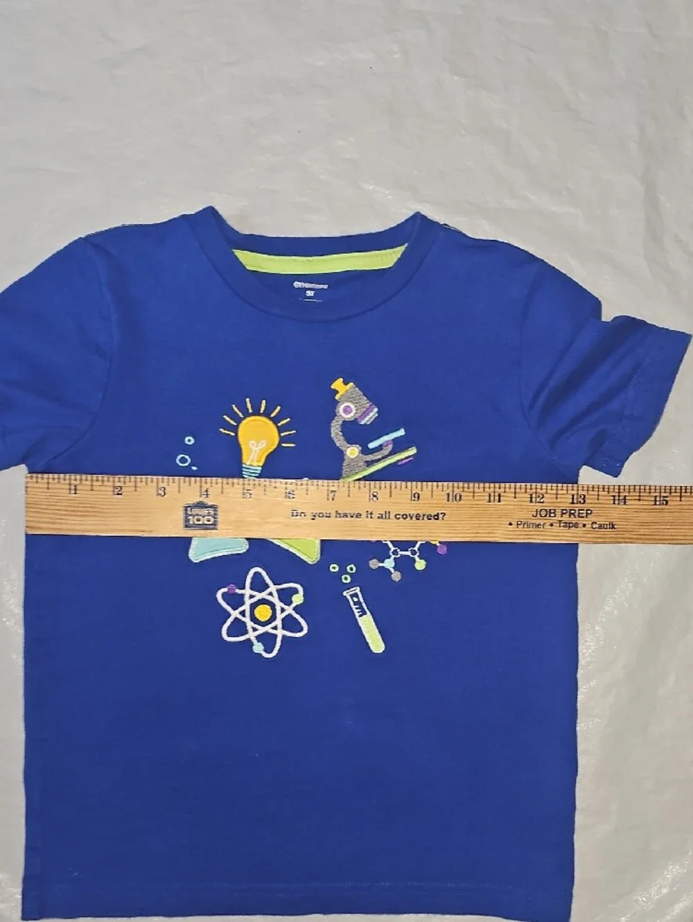 Gymboree Boys 5T Embroidered Science T-Shirt Blue Used